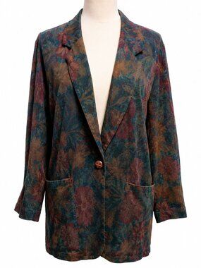 Tofy Size 8 Vintage Floral Oversized Blazer Jacket Grunge Cottagecore 90s Chic